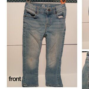 Wonder Nation Boys Straight Jeans Size 7 Light Wash Denim Adjustable Waist